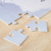 Waterverf Aqua Lila bladeren Sla de datum op Legpuzzel (Zijkant)