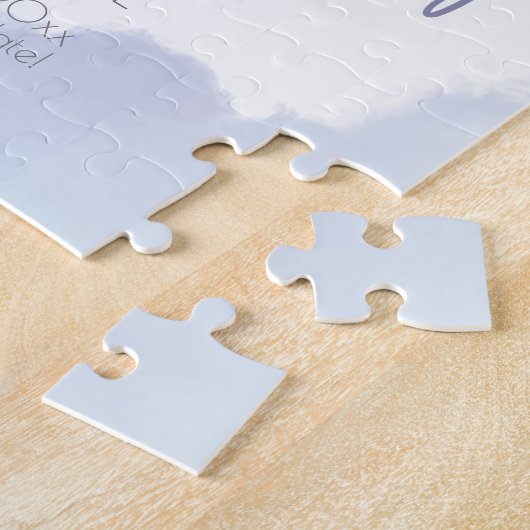 Waterverf Aqua Lila bladeren Sla de datum op Legpuzzel (Zijkant)