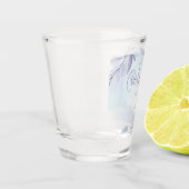 Waterverf Aqua Lila bladeren Sla de datum op Shot Glas (Links)