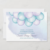 Waterverf Aqua Lila Enterprise DriveBy Baby shower Kaart (Achterkant)