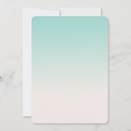 Waterverf Aqua Ombre gouden confetti witte glitter Kaart (Achterkant)