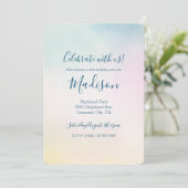 Waterverf Aqua Pink Yellow Tie Dye Ombre Kaart (Staand voorkant)