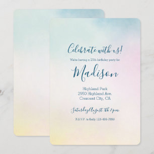 Waterverf Aqua Pink Yellow Tie Dye Ombre Kaart