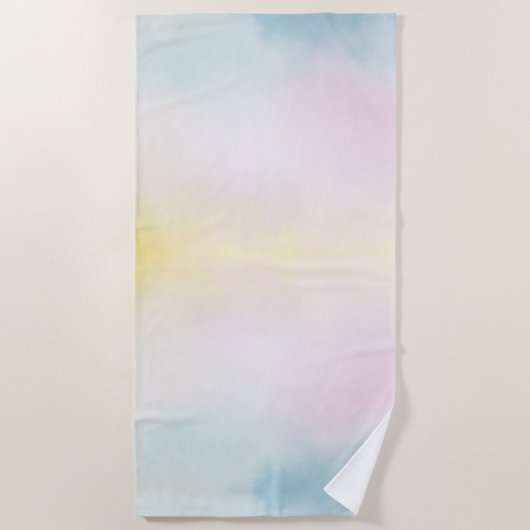 Waterverf Aqua Pink Yellow Tie Dye Ombre Strandlaken (Voorkant)