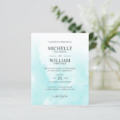 Waterverf Aqua Plain Elegant Budget Wedding (Staand voorkant)
