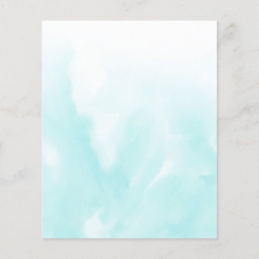 Waterverf Aqua Plain Elegant Budget Wedding (Achterkant)