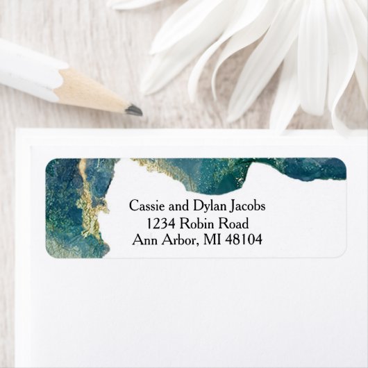 Waterverf Aqua Return-adreslabel Etiket (Insitu)