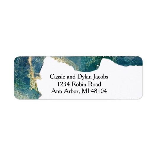 Waterverf Aqua Return-adreslabel Etiket (Voorkant)