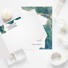 Waterverf Aqua Return-adreslabel Etiket