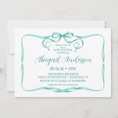 Waterverf Aqua Ribbon Baby shower Kaart (Voorkant)