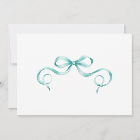 Waterverf Aqua Ribbon Baby shower Kaart (Achterkant)