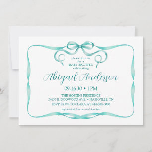 Waterverf Aqua Ribbon Baby shower Kaart