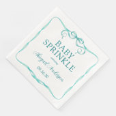 Waterverf Aqua Ribbon Baby Sprinkle Servet (Hoek)