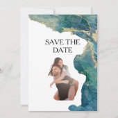 Waterverf Aqua Save the Date Kaart (Voorkant)