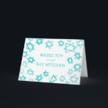 Waterverf Aqua Stars MAZEL TOV Bar Bat Mitzvah Kaart<br><div class="desc">Perfecte leuke MAZEL TOV kaart te sturen voor een vleermuis mitswa, bar mitswa of andere joodse viering! Hand gemaakte waterverf kunst voor u op de voorkant en blanco binnen! VOLLEDIG ! Klik op "Personaliseren" hierboven om de tekst te bewerken. Klik op "bewerken met behulp van design tool" om de lettertypen,...</div>
