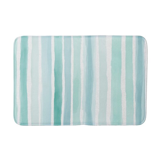 Waterverf Aqua Verticale Streeppatroon Kust Badmat (Voorkant)