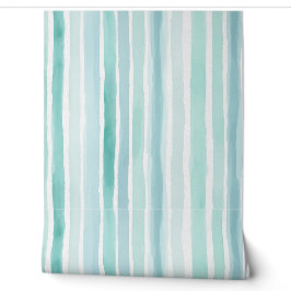 Waterverf Aqua Verticale Streeppatroon Kust Behang