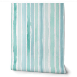 Waterverf Aqua Verticale Streeppatroon Kust Behang