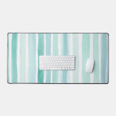 Waterverf Aqua Verticale Streeppatroon Kust Bureaumat (Keyboard & Muis)