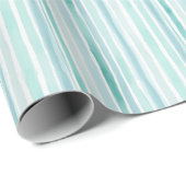 Waterverf Aqua Verticale Streeppatroon Kust Cadeaupapier (Rol Hoek)