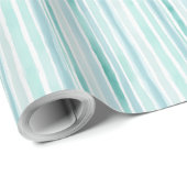 Waterverf Aqua Verticale Streeppatroon Kust Cadeaupapier (Rol Hoek)