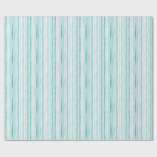 Waterverf Aqua Verticale Streeppatroon Kust Cadeaupapier