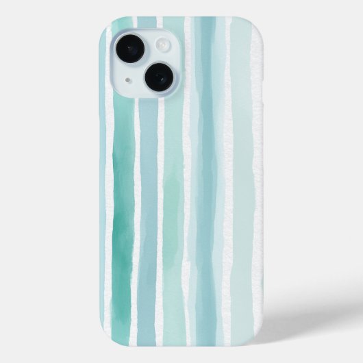 Waterverf Aqua Verticale Streeppatroon Kust  Case-Mate iPhone Case (Achterkant)