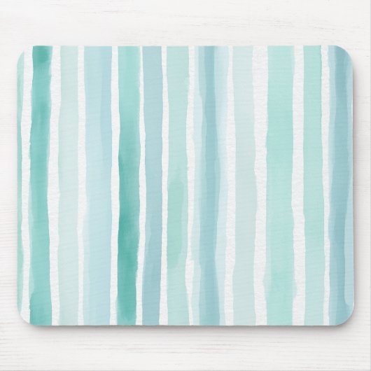 Waterverf Aqua Verticale Streeppatroon Kust Muismat (Voorkant)