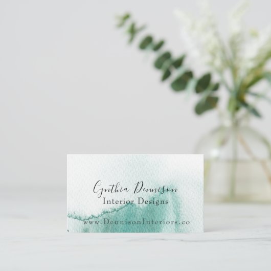 Waterverf Aqua Wave Visitekaartje (Staand voorkant)