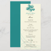 Waterverf Aqua Wedding Menu Kaart (Voorkant / Achterkant)