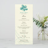 Waterverf Aqua Wedding Menu Kaart (Staand voorkant)