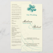 Waterverf Aqua Wedding Program Kaart (Voorkant / Achterkant)