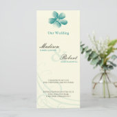 Waterverf Aqua Wedding Program Kaart (Staand voorkant)