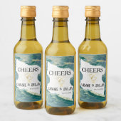Waterverf Aqua Wedding Wijnlabels Wijn Etiket (Flessen)