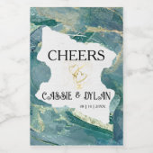 Waterverf Aqua Wedding Wijnlabels Wijn Etiket (Enkel label)