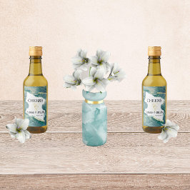 Waterverf Aqua Wedding Wijnlabels Wijn Etiket