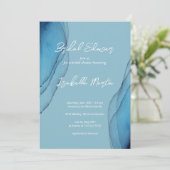 Waterverf aquamarine oceaanblauw Vrijgezellenfeest Kaart (Staand voorkant)