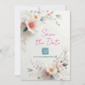 Waterverf Aquarel Bloemig Schrift Bewaar de Datum Save The Date (Achterkant)