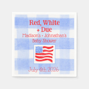 Waterverf aquarel Check VS Vlag Rood Wit Verwacht  Servet