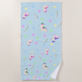 Waterverf aquarel cute Eenhoorn regenboog sterrenp Strandlaken (Voorkant)