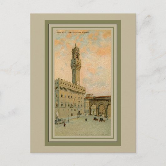 Waterverf aquarelle Florence Palazzo Vecchio Briefkaart (Voorkant)