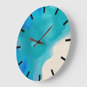 Waterverf Aquarelle Turquoise Blue Creamy Ocean Grote Klok (Hoek)