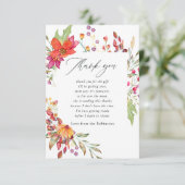 Waterverf Aquarelle Wild Flower Baby shower Bedankkaart (Staand voorkant)