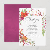 Waterverf Aquarelle Wild Flower Baby shower Bedankkaart (Voorkant / Achterkant)