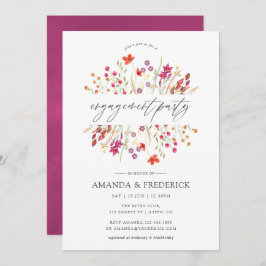 Waterverf Aquarelle Wild Flower Engagement Party Kaart