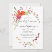 Waterverf Aquarelle Wild Flower Holy Communion Kaart (Voorkant)