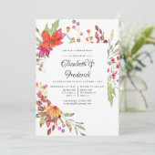 Waterverf Aquarelle Wild Flower Rehearsal Dinner Kaart (Staand voorkant)