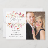 Waterverf Aquarelle Wild Flower Wedding Bedankkaart (Voorkant)