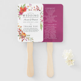 Waterverf Aquarelle Wild Flower Wedding Handwaaier