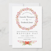 Waterverf Aquarelle Wild Flower Wedding Kaart (Voorkant)